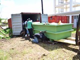 Forklifter operation to move the tanks from the container to the slab