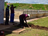 Digging cable channels into the ground